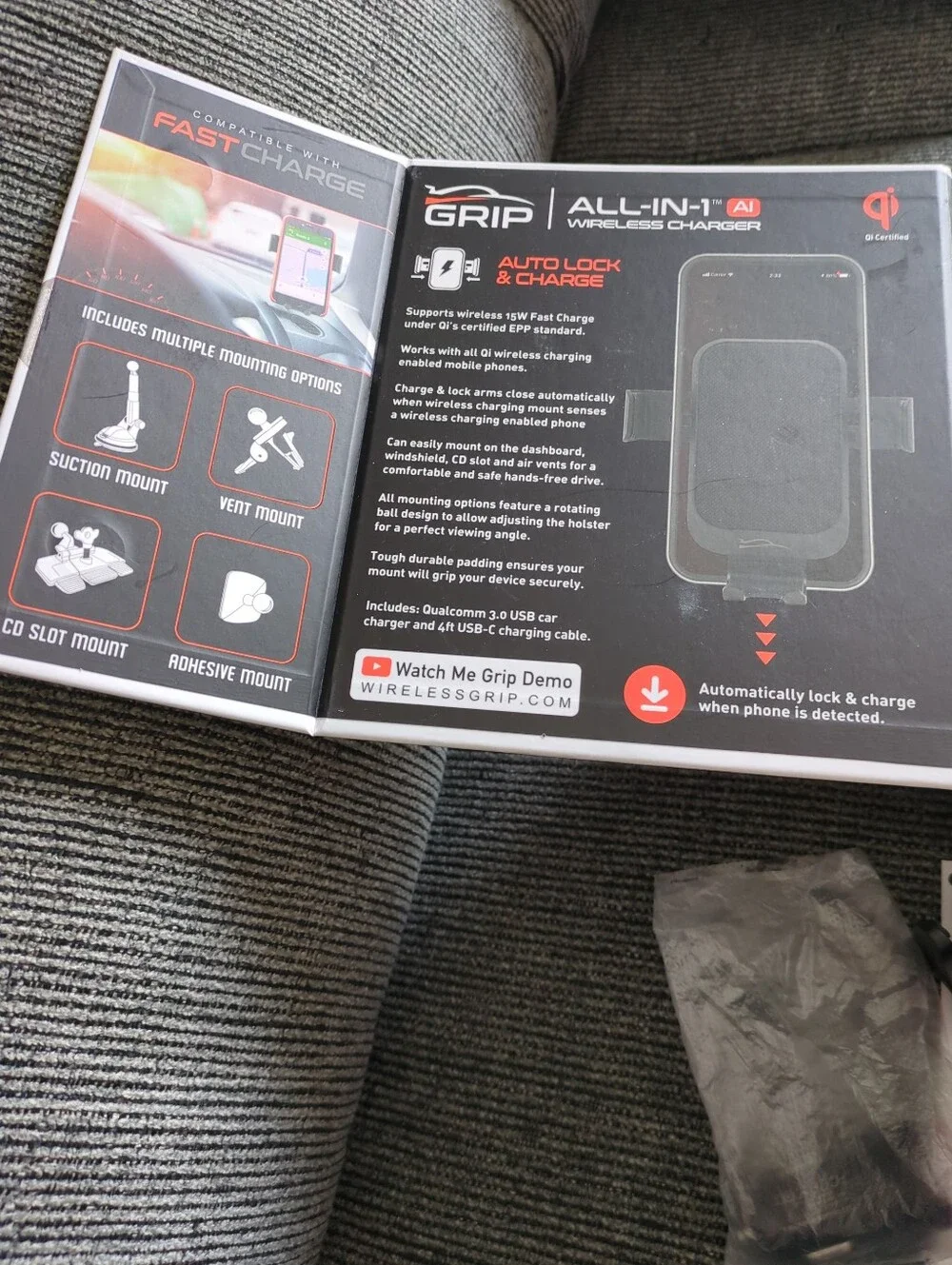 ❤️ BNIB Grip All-in-one AI Wireless Car Charger